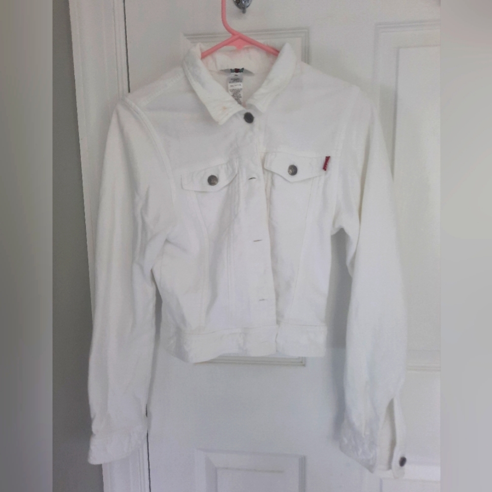 Hard Tail Cropped White Jacket 100% Cotton M